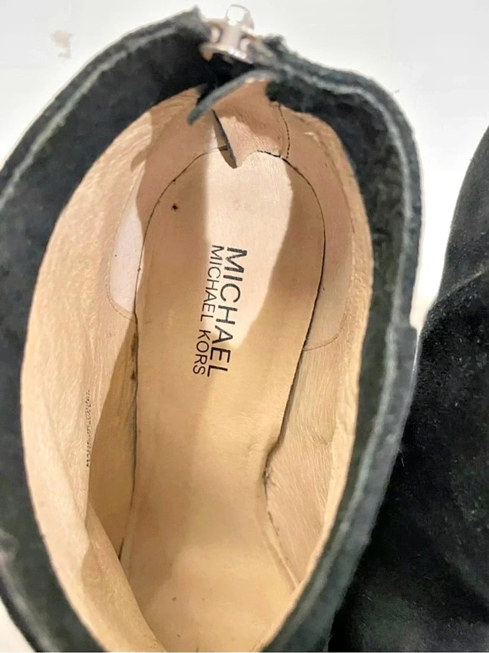 MICHAEL Michael Kors  Suede Platform Ankle Boots Black size 8.5